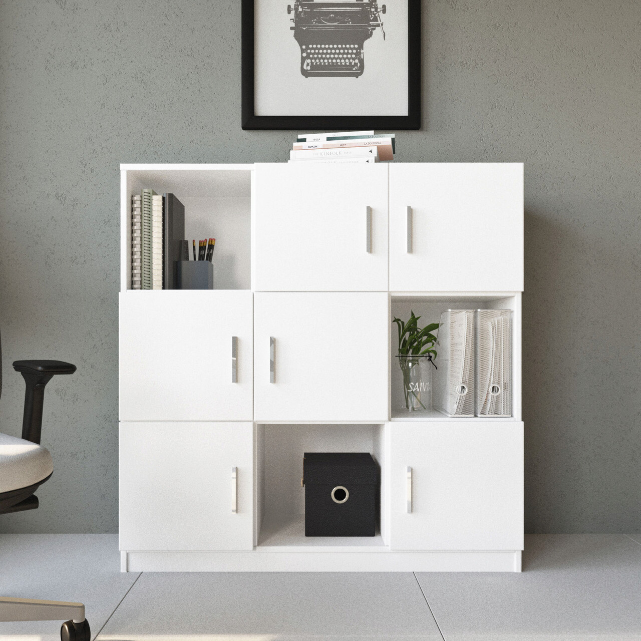 Dulap multifunctional, Hanah Home, Vo7-W, 119.9x121.8x37.6 cm, Alb - imagine 7